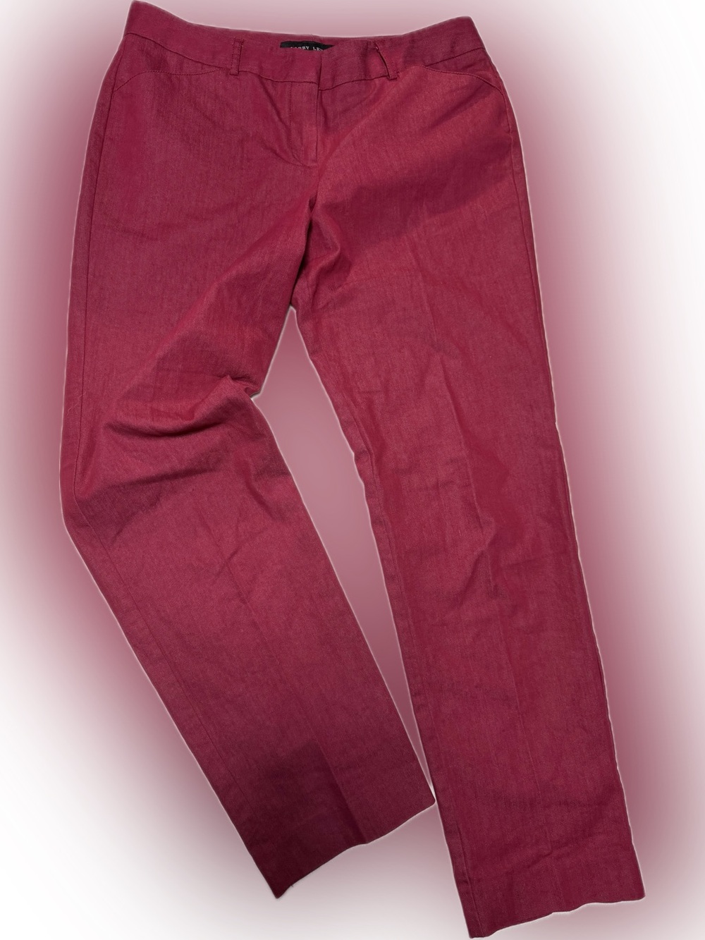 Larry Levine Berry Red Straight-Leg Pants Sz 8 cotton blend